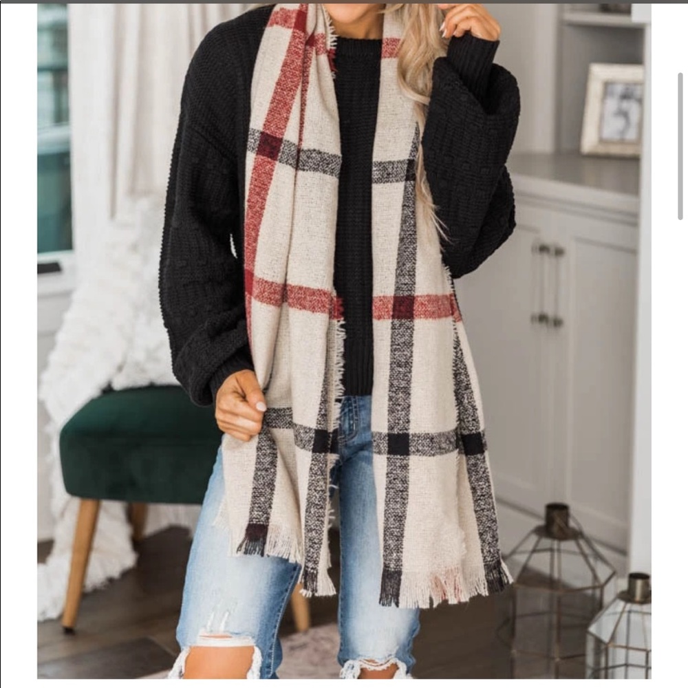 Striped red scarf